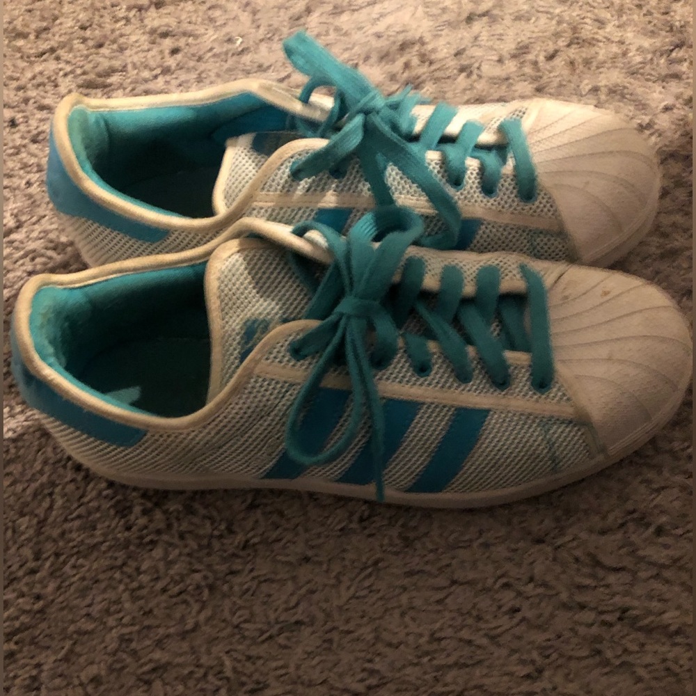 Blue Adidas Superstar